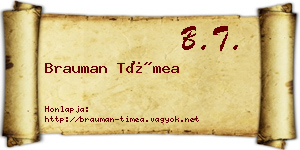 Brauman Tímea névjegykártya
