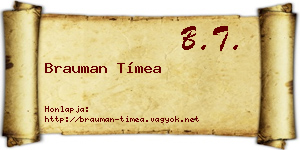 Brauman Tímea névjegykártya